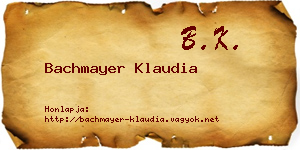Bachmayer Klaudia névjegykártya